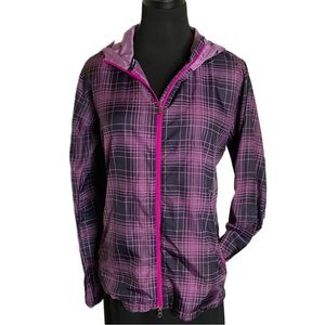 Nike Running Lightweight Wind-Stop Jacket Purple Grid Back Vent Size Small